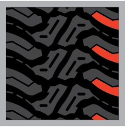 Open shell shaped tread pattern